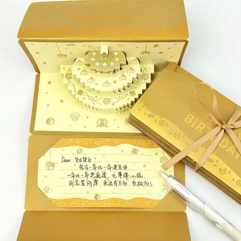 Foldable Money Envelope Sound And Light Greeting Card with 20 Compartments For Cash Present Holiday Celebration