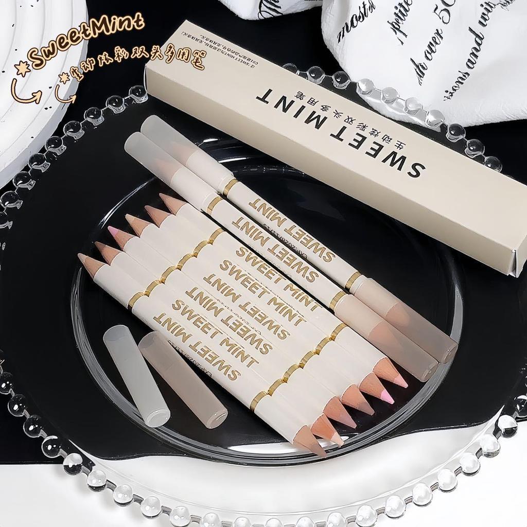 SweetMint Vivid Double-Headed Pen: Multi-Use Highlighter & Lip Liner – Natural 3D Under-Eye Shadow