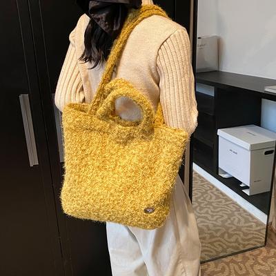 Autumn and Winter New Korean Version Plush Soft Waxy Shoulder Bag Underarm Bag Large Capacity Dual-purpose Commuter Tote Bag