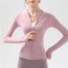 New Style, Fleece-lined Sports Fitness Yoga Jacket With A Stand Collar, Zipper, Quick-dry, Breathable, Running, Long-sleeved, Slim-fitting Outerwear