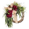 Indoor Festive Wreath Holiday Wreath Rustic Hydrangea Wreath with Burlap Bow Farmhouse Wall Door Hanging Decor for Home