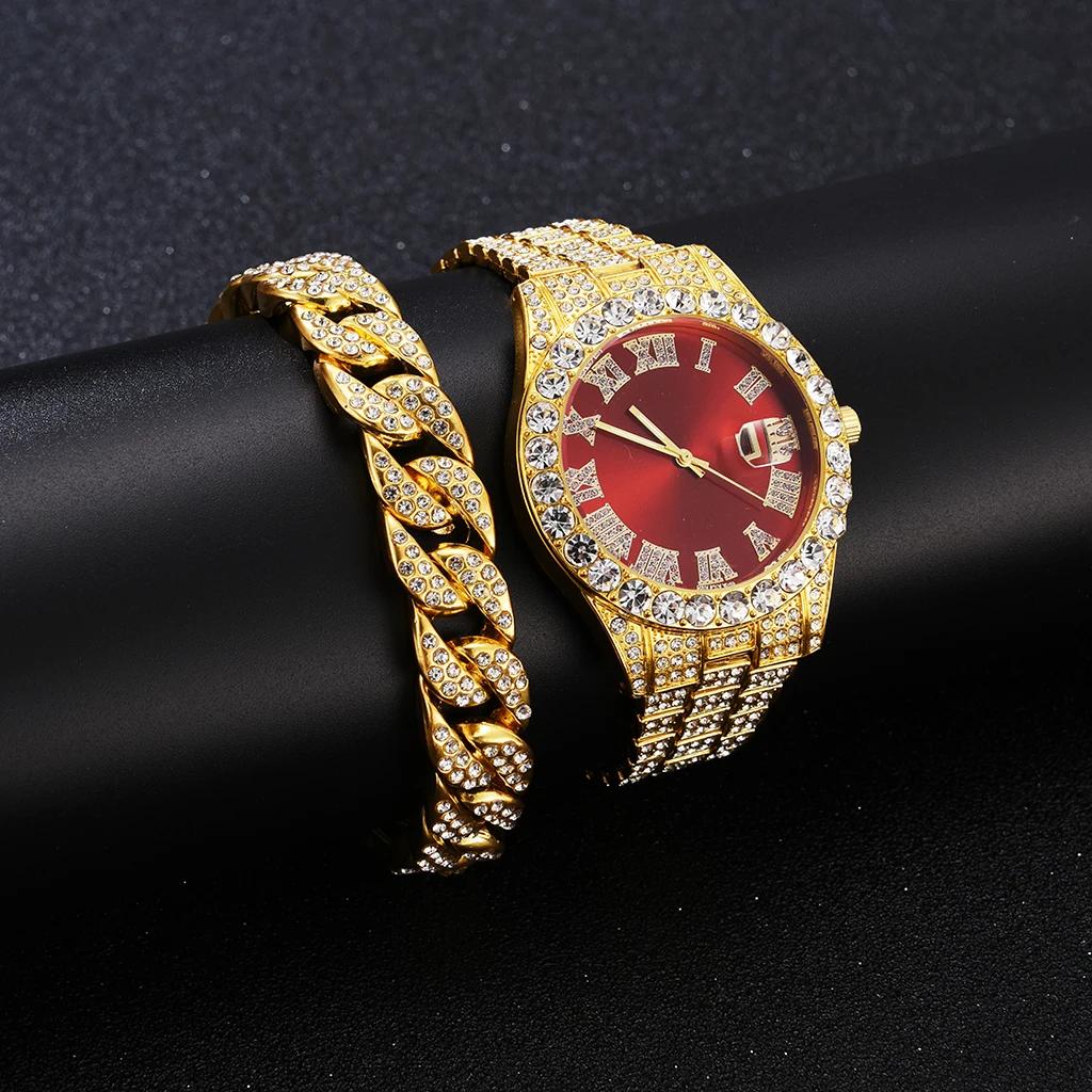 Iced Out Watch Men Luxury Brand Full Diamond Mens Watches AAA CZ Quartz Men's Watch Waterproof Hip Hop Male Clock Gift for Men