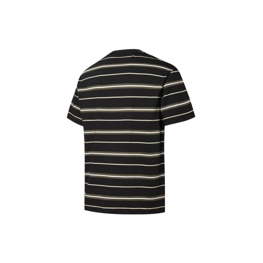 Puma Modern Basics Advanced Striped Breathable Short Sleeve Tee Men Tops Black 847668-01