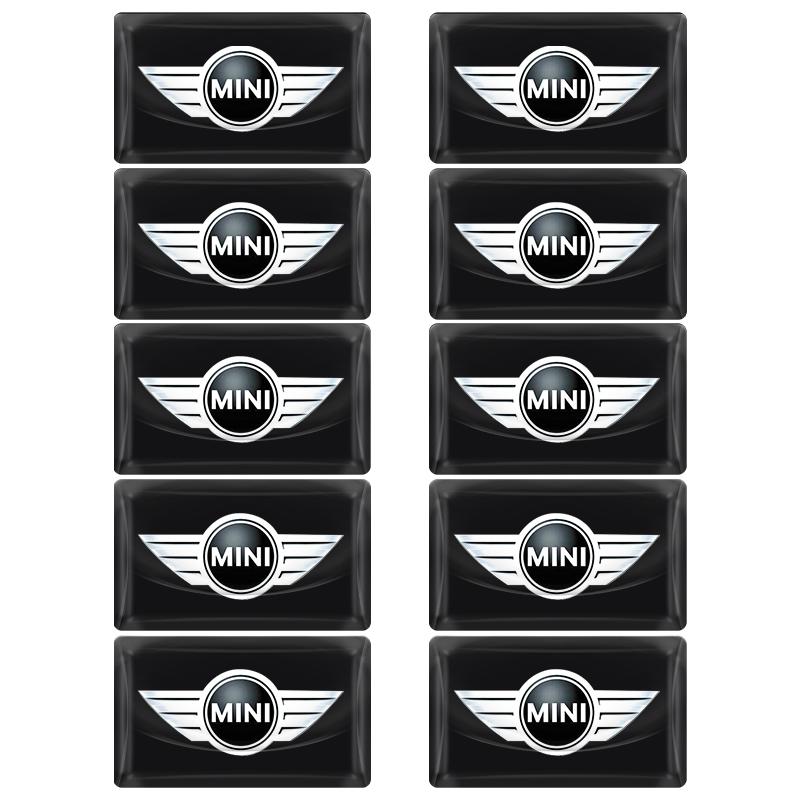 2/5/10Pcs Carbon Fiber Steering Wheel Car Logo Emblem 3D Stickers For BMW Mini Cooper F54 F55 F56 R56 R60 SONE Roadster Clubman Coupe