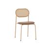 Ensemble De Chaises - MUVOE - Lot De 4 - Dossier En Rotin - Pieds En Métal - Confort Ergonomique