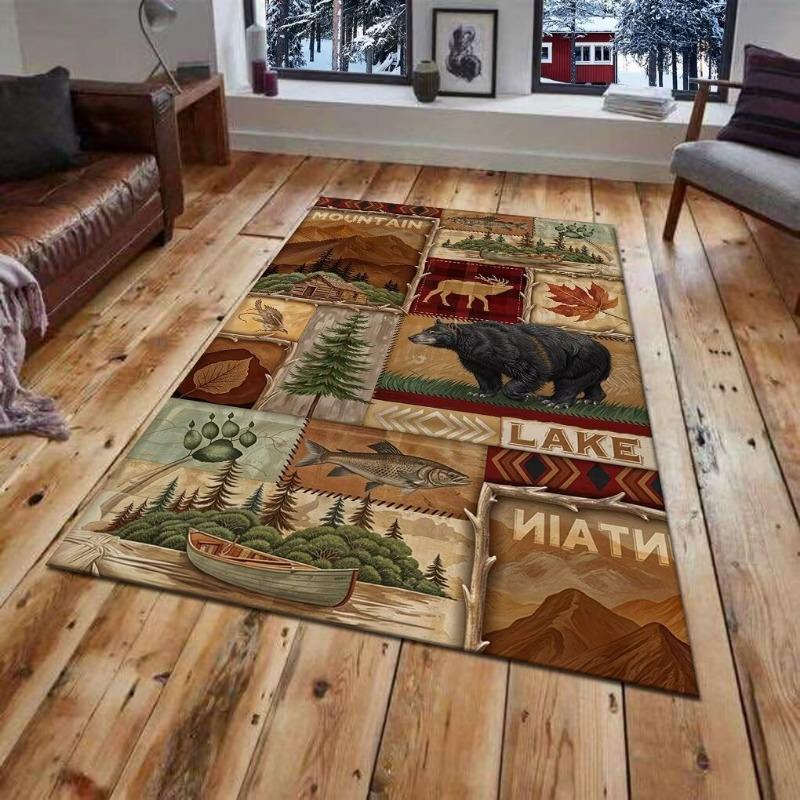 American Countryside Pastoral Print Floor Mat Living Room Bedroom Home Mat Home Decoration So Beautiful Fashion Easy To Clean