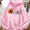 Retro Halloween Theme Hoodie Women Fall Winter Casual Fashion Funny Vintage High Quality Long Sleeve Fleece Pullover Sweatshirts