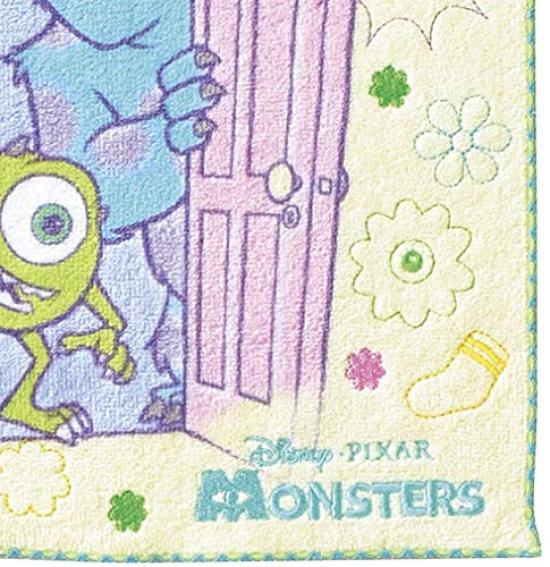Marushin Panic Days Hand Mini Antibacterial and Fully Product 2005101200 Monsters, Inc. Towel, Towel, 25x25cm, Cotton, Deodorizing, Embroidered,
