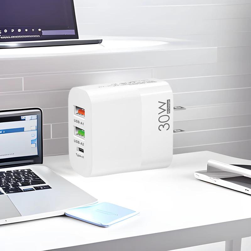 PD Multi-Port Phone Charger - Universal Compatibility with European, American, and British Standards, Quality Assured.