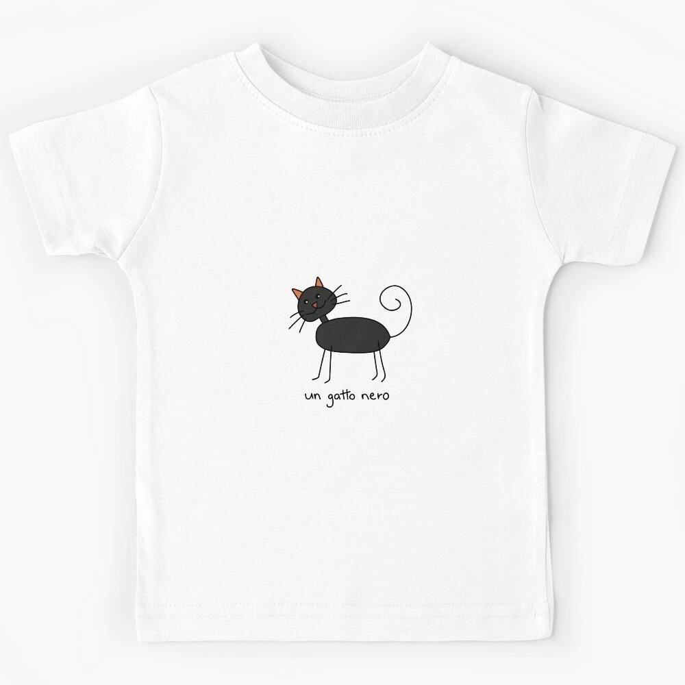 Un gatto nero - a black cat Kids T-Shirt 150