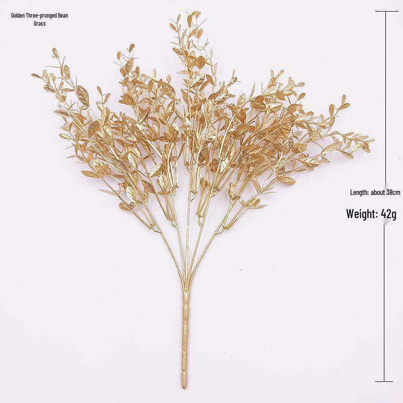 Artificial Golden Plant Picks for Flower Arrangements and Indoor Decoration