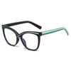 2025 Oversized Cat Eye Glasses Frame Women Fashion Color Patchwrok Line Brazil  Anti Blue Light Glasses Decoration