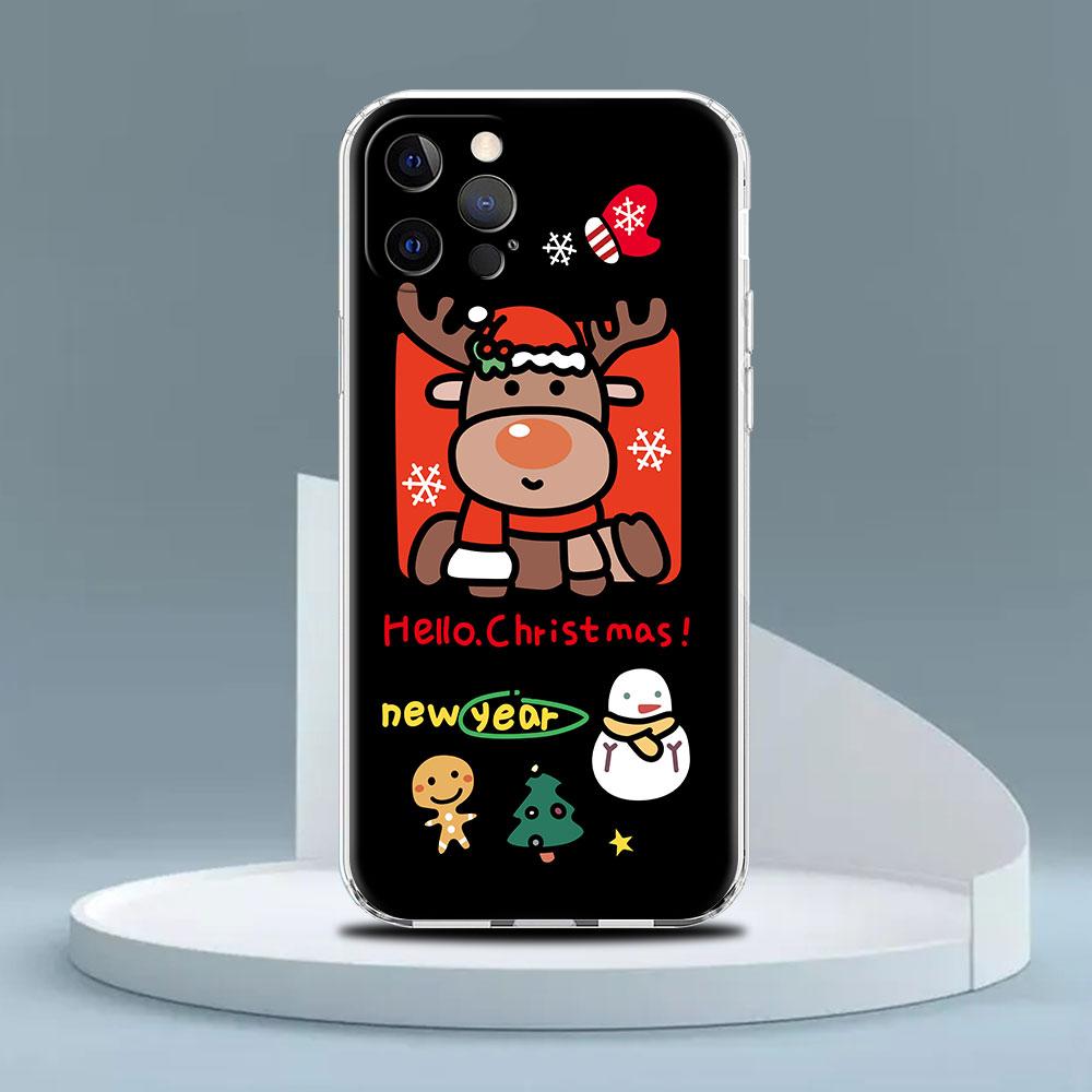 Snowman Christmas Cute Clear Case For Apple iPhone 13 11 14 12 Pro 7 8 Plus XR X XS Max 6 6S 13Pro Silicone Phone Cover