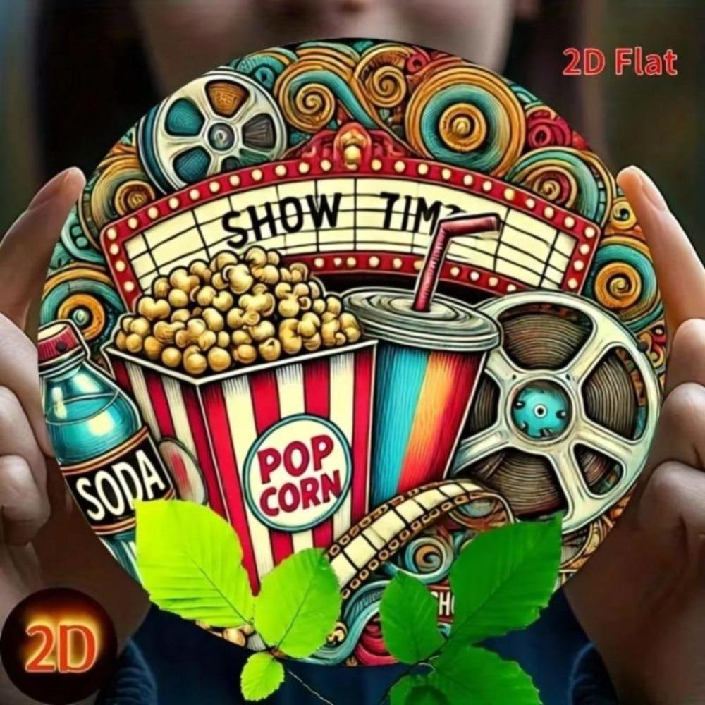 Vintage Popcorn Metal Sign Retro Wall Decor Cinema Tin Art Garage Bar Cafe