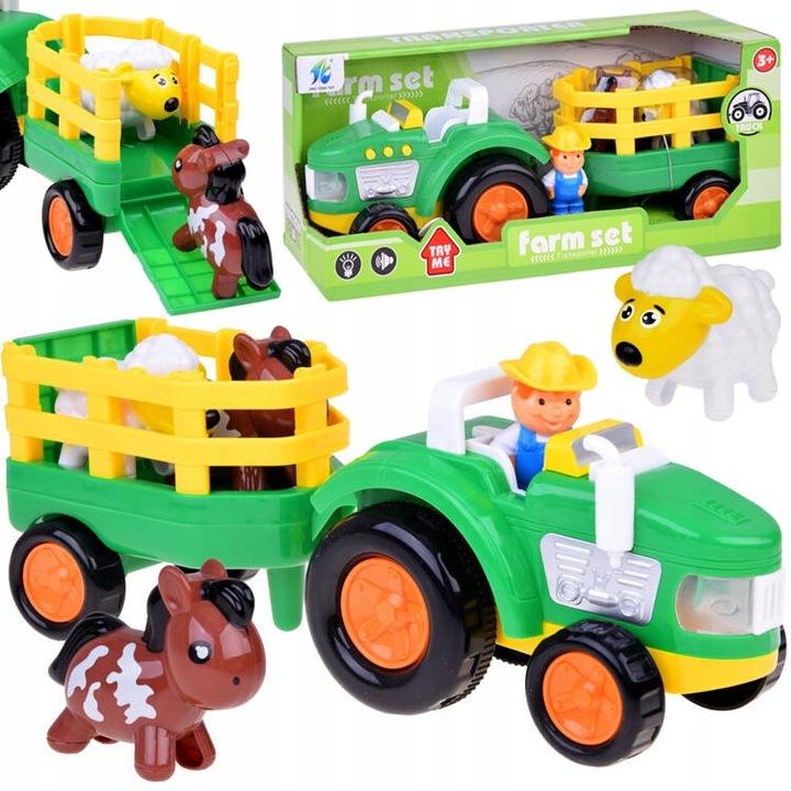 Traktor s přívěsem Farmář a zvířátka Zvuk + Světlo Za5390