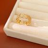 Melody Flowing 14k Gold Plated Open Ring - Fashionable, Versatile, Light Luxury Jewelry for Women.