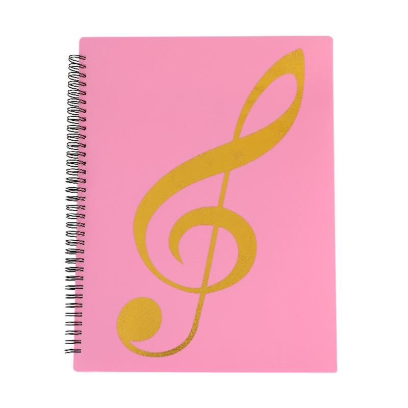 File Folder Waterproof Spiral-bound Sheet Music Binder 10 13 Inches 20 Sleeves Double Sided for Violinist Pianists