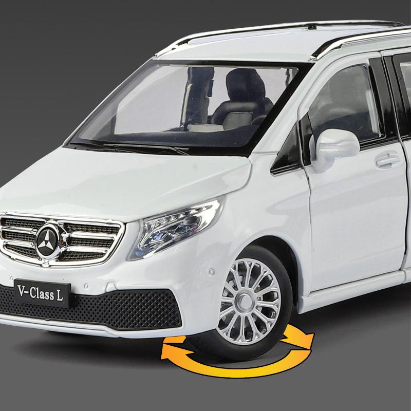 1:24 V260L MPV Simulation Car Model Alloy Die-casting Sound and Light Toy Children's Birthday Gift Collection