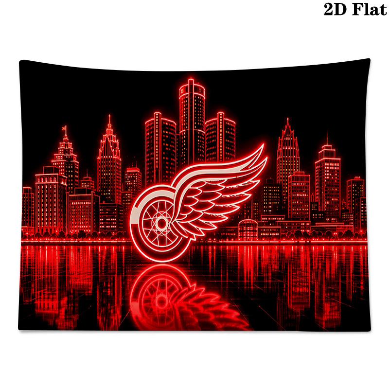 Detroit Red Wings logo Wall Tapestry Aesthetic Wall Hanging Printed Fabric Blanket Decorative Tapestries for Bedroom Living Room Home Decor