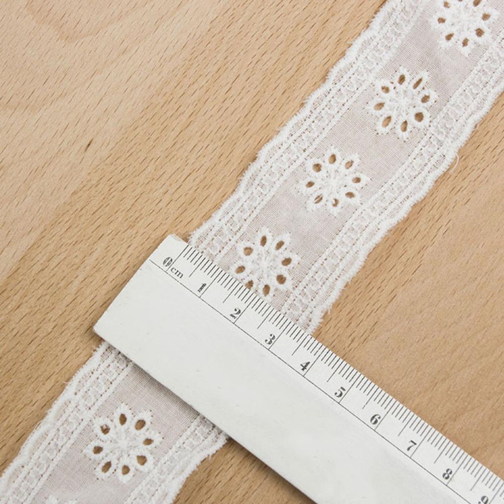 15 Yards Pure Cotton Sewing Trim Hollowed Out Flowers Multi-size Decor Ribbon Lace Trim White Lace Trim Ribbon Clothing Decor