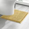 Toilet Mat U-Shaped Bathroom Carpet Bathroom Non-Slip Luxury Chenille Bath Mat U-Shape-Ultra Soft Absorbent Plush Carpet Washable Quick Dry