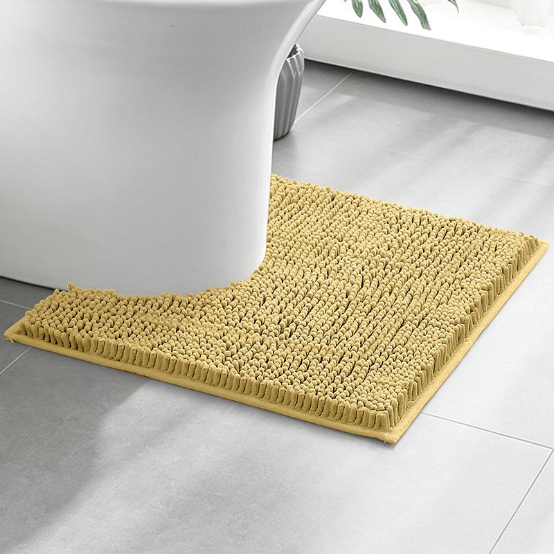 Toilet Mat U-Shaped Bathroom Carpet Bathroom Non-Slip Luxury Chenille Bath Mat U-Shape-Ultra Soft Absorbent Plush Carpet Washable Quick Dry