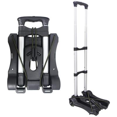 Sutekus Folding Lightweight Carry Cart, 50kg Weight Capacity, with Fixed Rope, Super Wide (Black)