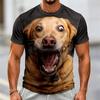 Mens Funny 3D Graphic Tee Funny Fish Pig Dog Face Design Short Sleeve T‑Shirt Loose Fit Casual Top for Holiday Gatherings Tops