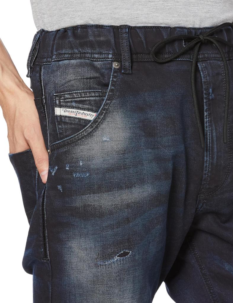 Diesel Men's KROOLEY-NE Sweat Jeans, Tapered Jog Jeans, Size 28, Indigo Blue, 00CYKIR69QD