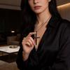 Geometric Black Cross Jewelry With Electroplated Alloy Pendant For Elegant Women