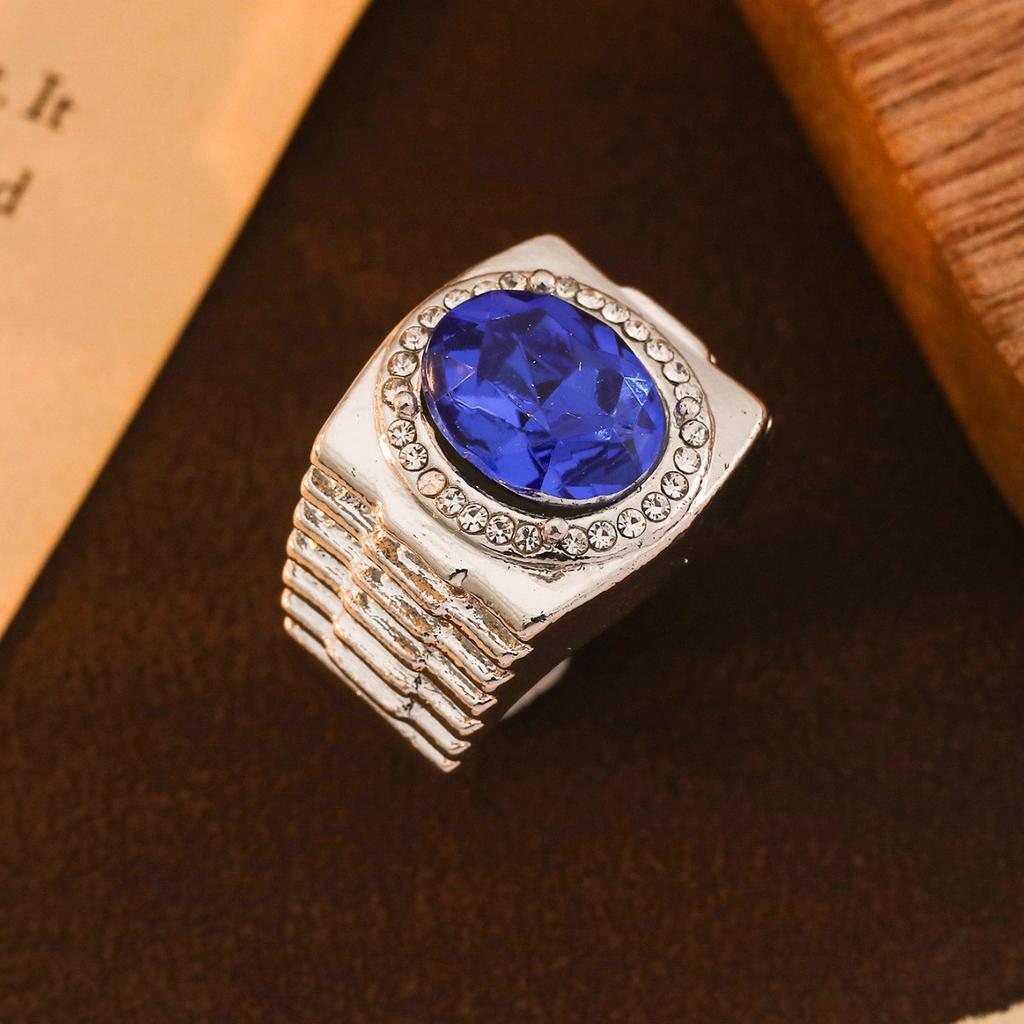 Anillo Retro de Escalón para Hombre, Anillo Creativo de Gama Alta