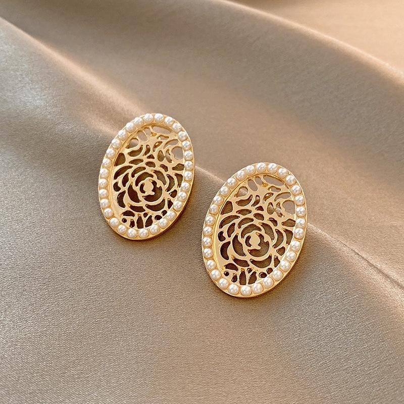 S925 Silver Needle French Pearl Earrings - Korean Retro & Celebrity Style
