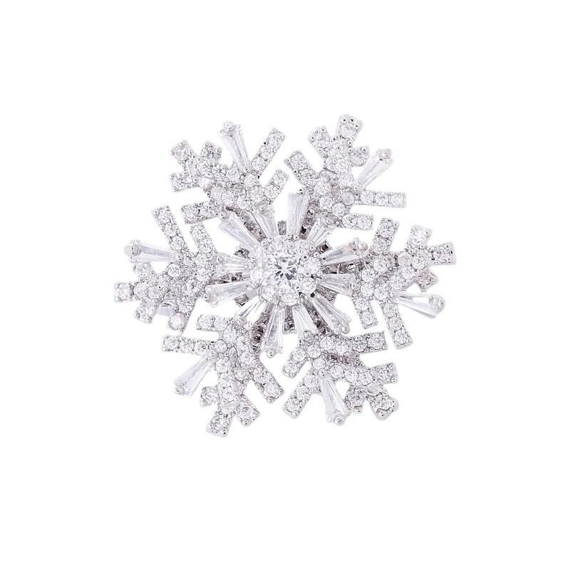 Mode-Anhänger Drehbarer Spinner Kristall Strasssteine Schneeflocke Brosche Pins für Damen Hochzeits Schmuck Broschen Zubehör