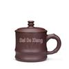 Yixing Zisha Bamboo Joint Teacup with Lid - Handmade Purple Clay Cup
