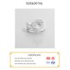 Hot Sale Atmosphere Personality BFCLUB  Silver Color Jewelry High-quality Feather Female Leaf Simple Opening Rings