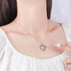 Sterling  Love Rose Black Zircon Pendant Necklace (40cm +5.0cm) Luxury Jewelry Free Shipping Offer