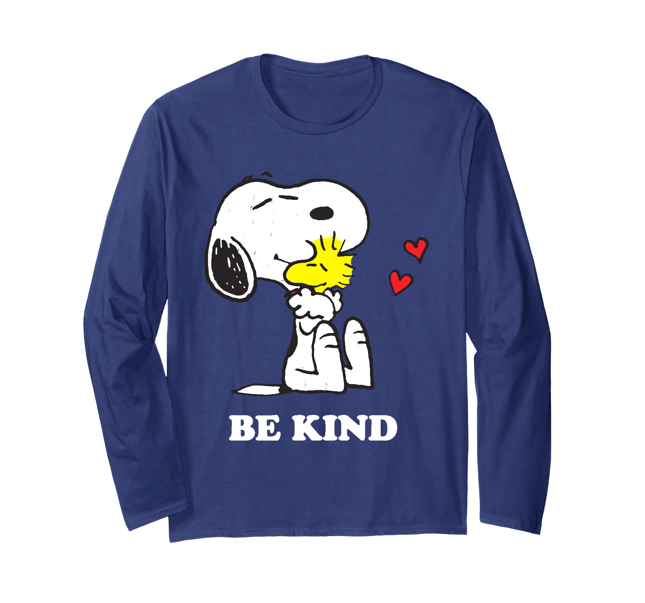 

PEANUTS Snoopy Обнимает Вудстока Будь Добрым Футболка с Длинным Рукавом синий