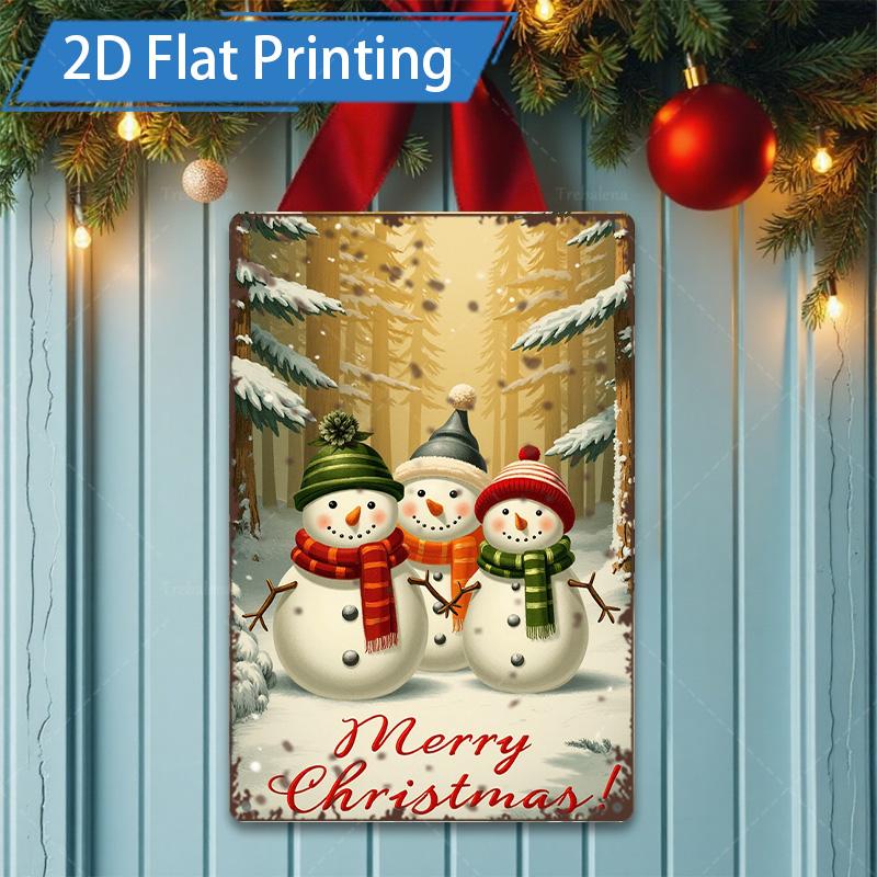D FLAT pc Metal Sign Vintage Santa Sleigh Reindeer Christmas Metal Sign 20x30cm(7.8x11.8inch)