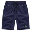 Gopune Men's Running Shorts, Quick-Dry Sweat-Wicking Sports Half Pants with Zipper Pockets, for Soccer Tennis Marathon Hiking (Navy, M)