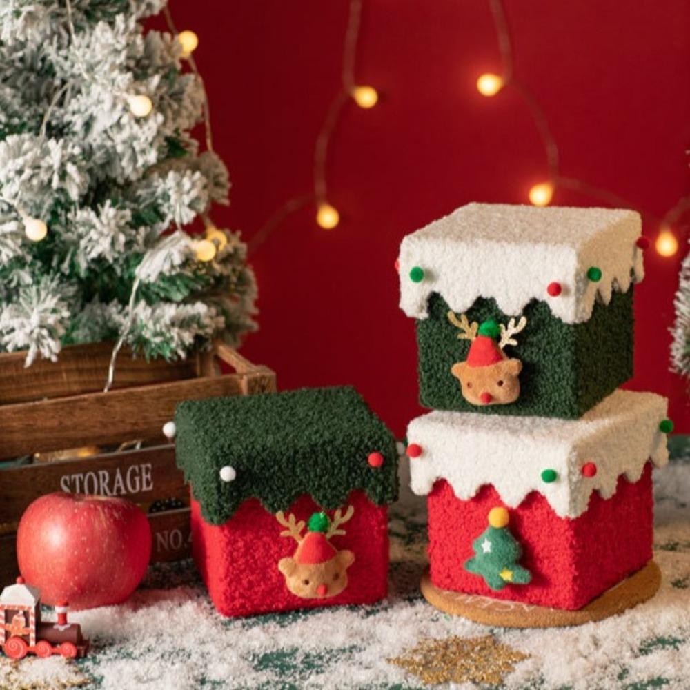 Xmas Christmas Gift Box Lint Christmas Eve Gift Box Mall Children's Candy Box  Festival