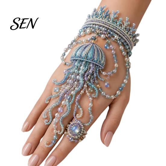 Kit DIY de Pulsera de Mano con Cuentas, Set para Hacer Joyería Tejida con Cuentas, Cadena Ajustable Hecha a Mano Kits Artesanales para Adultos Regalos Amantes de la Artesanía
