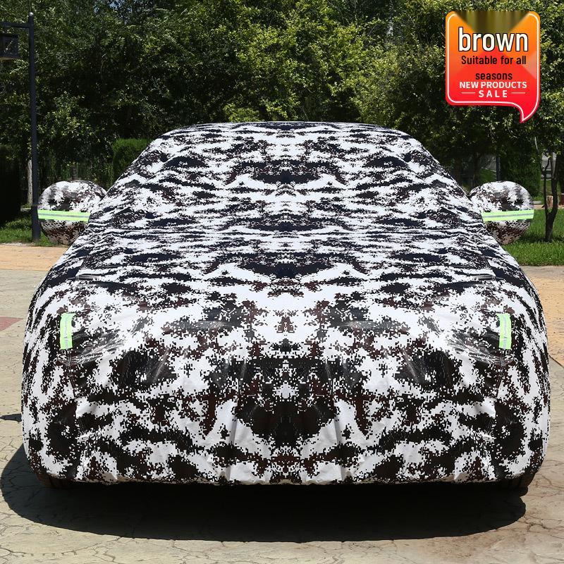 Camouflage Oxford Cloth Car Cover: Dustproof, Rainproof, Snowproof, Sun Protective, Heat Insulating, Scratch Resistant, Thickened.