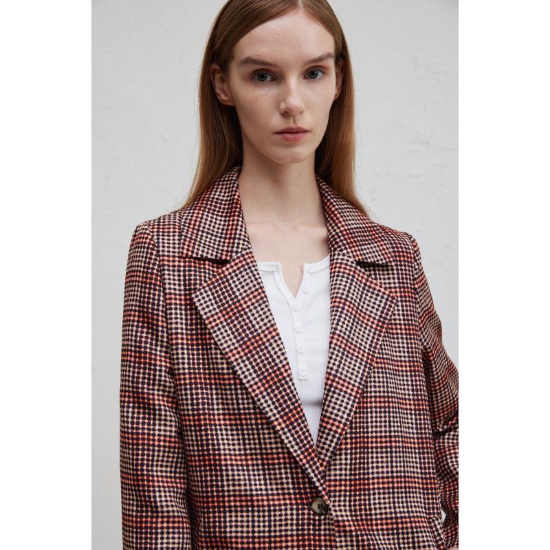 Manteau Épais Rétro à Carreaux Automne 2024 pour Femmes