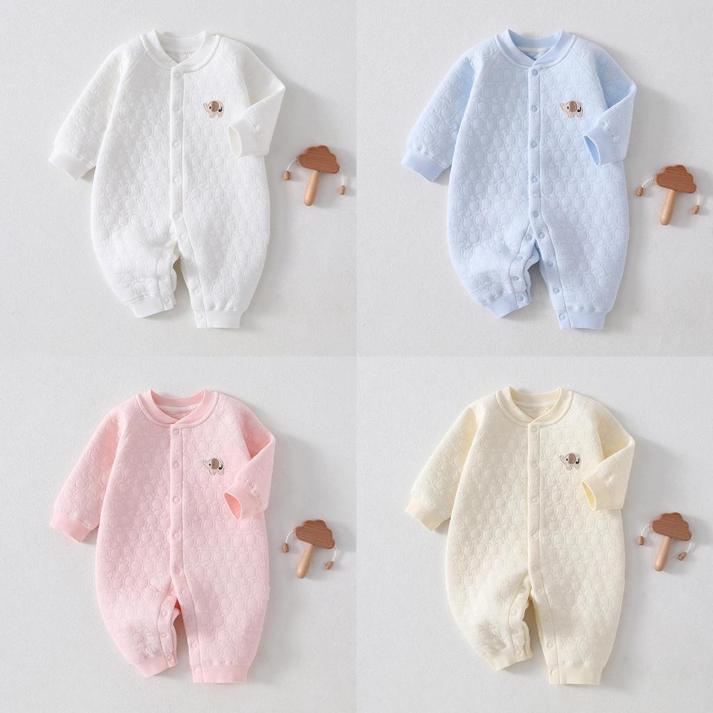 Baby Winter Three Layer Snowsuit With Cotton Padding For Newborns And Infants