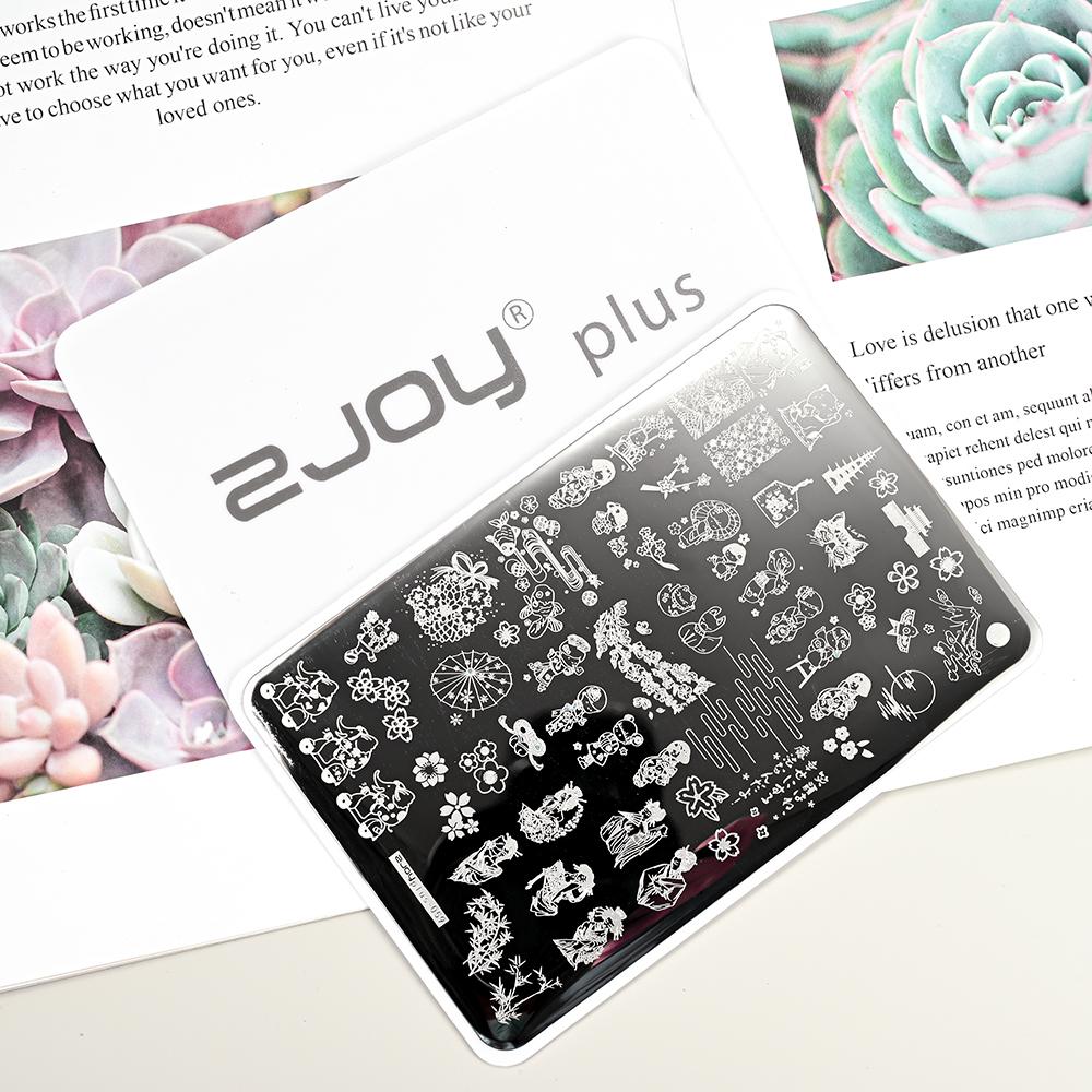 Destičky na ražení nehtů Zimní linky svetru s pruhovaným vzorem Šablony na nehty DIY geometrický kostkovaný design nehtová deska Obrázek Decoratio