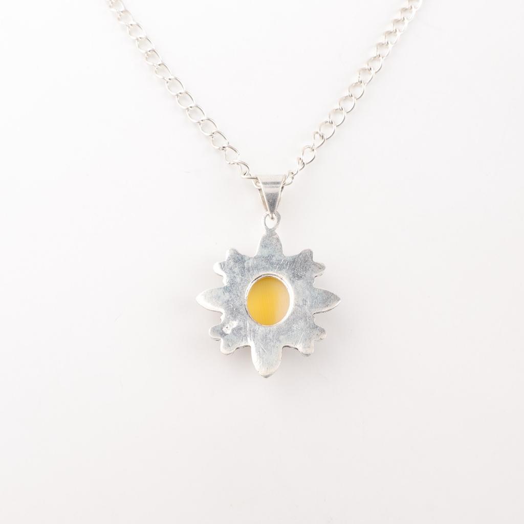 Yellow Cat's Eye Gemstone 925 Sterling Silver Jewelry Handcrafted Pendant 1.62" CP-12-46