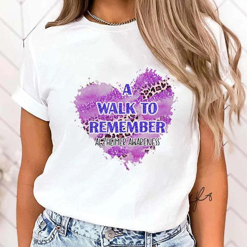 

(High Quality T Shirt)Fashion T-Shirt A Walk To Remember Alzheimer Awareness Love Print Designed Summer Tops Tees(Fast Delivery) XXXL золотий