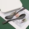 5PCS Service for 1 Matte Black Dinnerware Cutlery Set with Steak Knife Family Eating Utensils 18/10 Stainless Steel Flatware Silverware