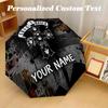 Guns N’ Roses Automatic 8‑ribs Umbrella, Custom Name Text Personalized Folding Umbrella Rain Sun Gift