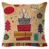 Pillow Cushion Cover Linen Santa Claus Pillow Cover Linen Material